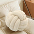 Ivory Knot Pillow Ball, Handmade Decorative Throw Pillow, Soft Round Knotted Cushion for Couch & Bedroom, Cute Home Decor, Braided Pillow for Livi...
