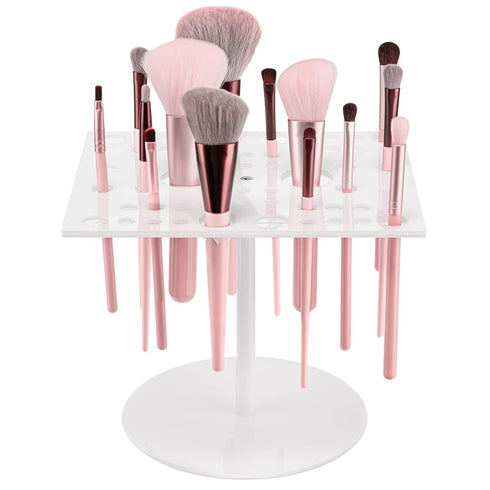 54 Holes Acrylic Brush Holder Makeup Brush Drying Rack Brush Dryer Collapsible Makeup Brush Holder Makeup Brush Dryer Stand for Acrylic Nail Brush...