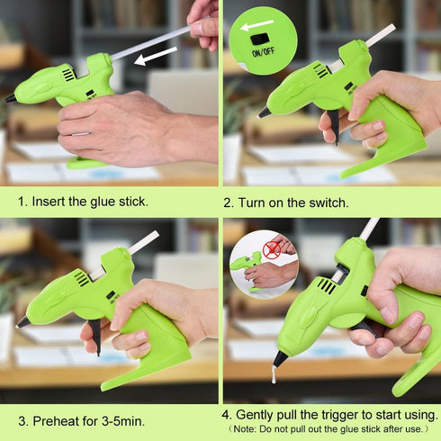 Cordless Hot Melt Glue Gun - USB Rechargeable 2600mAh Wireless Glue Gun with 30pcs Mini Glue Sticks - Battery Operated & Charger Hot Glue Gun Kit ...