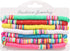 boderier Heishi Bracelets Colorful African Vinyl Disc Bead Stretch Bracelet Summer Beach Surfer Bracelets Set (7)...