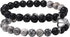 2Pcs Matte Lava Rock Volcanic Stone Beads Stretch Bracelet Stacking Essential Oil Diffuser Tiger Eye Seed Energy Yoga Bracelet for Men Women Coupl...