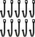 10 Pcs Black Single Prong Wrought Iron Hooks with Screws, Decorative Colonial Wall Hooks for Keys, Hats, Clothes, Towels...