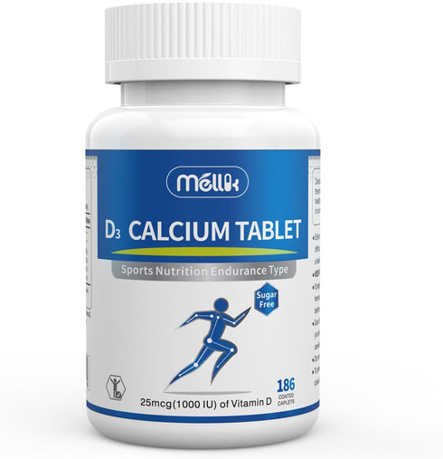 Calcium-Supplement Vitamin-D3 1200-mg Magnesium-Mini - 186Tablets Unflavored Slow Release Bone Health Women and Men Dietary Supplement Easy to Swa...