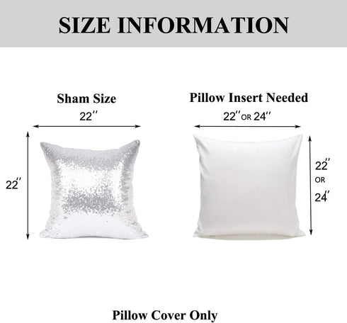 YOUR SMILE Pack of 2, New Luxury Series Silver Bling Decorative Glitzy Sequin & Comfy Satin Throw Pillow Cover Cushion Case for Wedding/Christmas,...