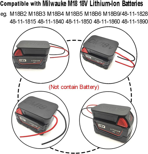 Battery Adapter for DEWALT 18V/ 20V MAX & Milwaukee M18 18V Lithium Battery Power Mount Connector Dock Holder, Power Wheels Adapter DIY Drill Tool...