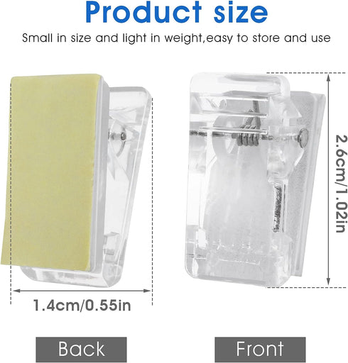 Self-Adhesive Clips, 20 Pcs Tapestry Wall Hanging Clips, Plastic Wall Sticky Poster Photo Paper Hangers Spring Clips for Home Office Applications...