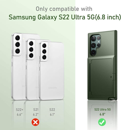 WeLoveCase Samsung Galaxy S22 Ultra Case Wallet Case with Credit Card Holder & Hidden Mirror, All-Round Protection Shockproof Phone Cover Designed...