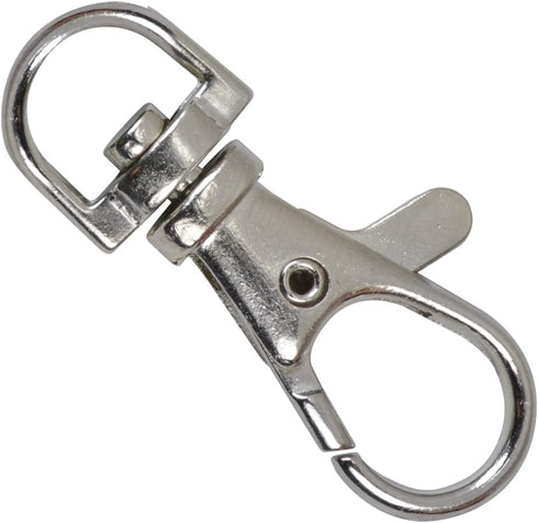 Bulk 50 Pack - Premium Metal Lobster Claw Clasp Hook Craft Findings - 1.5 Inch Clip with Trigger Snap and Round Eye Swivel D Ring by Specialist ID...