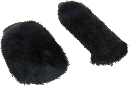 2 Pcs Plush Car Handbrake and Gear Shift Knob Cover, Warm and Anti-Slip Protective Sleeves, Black...