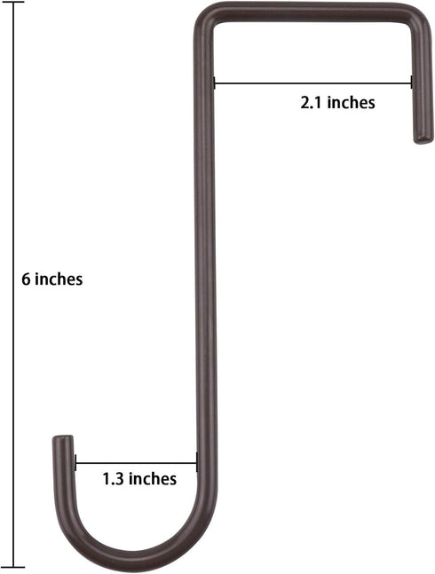 6 Pack 2 x 6 inch Fence Hooks Patio Hooks Brown Powder Coated Steel Hangers fits Easily for Vinyl Fences Indoor & Outdoor Hanging Lights, Plants &...