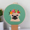 DIY Stamped Embroidery Starters Kits for Beginners Easy with Pattern Pug Dog Hoops Cloth Threads Needlework Art Cross Stitch Kits Craft for Adults...