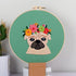 DIY Stamped Embroidery Starters Kits for Beginners Easy with Pattern Pug Dog Hoops Cloth Threads Needlework Art Cross Stitch Kits Craft for Adults...