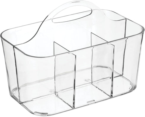 mDesign Plastic Cutlery Storage Organizer Caddy Bin Tote with Handle - Kitchen Cabinet Divided Pantry Basket for Forks, Knives, Spoons, Napkins, I...