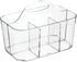 mDesign Plastic Cutlery Storage Organizer Caddy Bin Tote with Handle - Kitchen Cabinet Divided Pantry Basket for Forks, Knives, Spoons, Napkins, I...