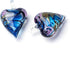 Craftdady 12Pcs Large Hole Lampwork Glass Heart Pendants 41-47x28-31mm Mixed Colors Handcrafted Gold Sand Love Heart Charms with Flower for Jewelr...