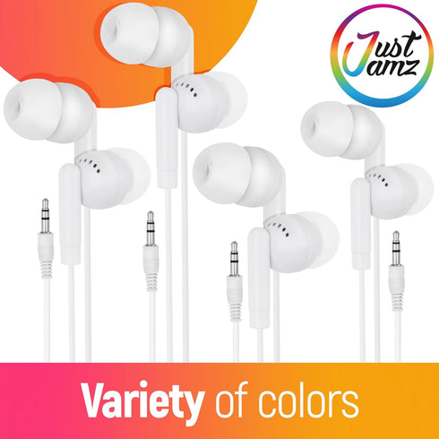 Earbuds 30 Pack | Bulk Basic Earbuds, Pearl White in-Ear Earbuds, Disposable Earphones, Affordable Headphones, 3.5 MM Audio Jack Earbuds for Schoo...