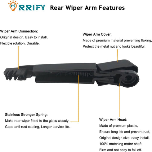 Rear Windshield Wiper Arm Blade 95391372 for Chevrolet Chevy Spark 2016-2021 Back Windshield Wiper Assembly...
