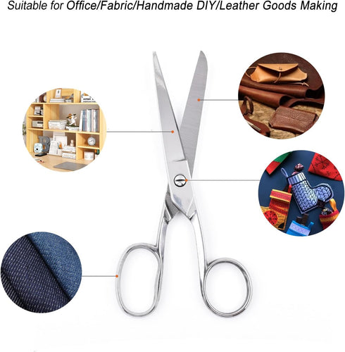 Ultra Office Forged Scissors, Heavy Duty Sewing Scissors, 7" Stainless Steel Scissors for Craft Cutting Cloth Leather Canvas Denim Paper (1pcs)...