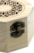 MY MIRONEY 3.7" x 2.4" Unfinished Wooden Box with Hollow Carved Pattern Lid Octagon Unpainted Wood Box Jewelry Box DIY Storage Case with Hinged Li...