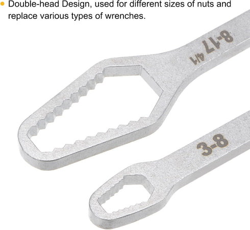 Double-Ended Torx Wrench 1/8"-11/16"(3-17mm) Multifunctional Universal Self-Tightening Wrench Tool 0.2" Thick Torx Spanner Key Set for Home Outdoo...