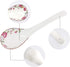 Big Porcelain Spoon Bone china Large Porridge Spoons White Ceramic Flatware Soup Spoons Long Handled Flower Pattern Scoop(Flower Pattern)...