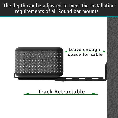 Soundbar Mount | Works with All Soundbar Including Samsung, Sony, Vizio, LG, & More | Depth Adjustable Sound Bar Mounts Under TV Bracket...