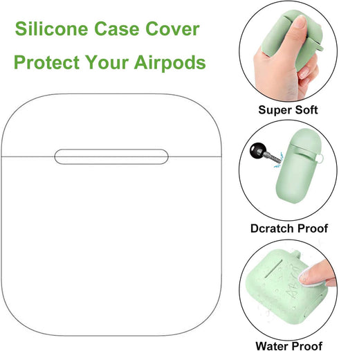 Silicone Case for Airpods 2 &1, Cute Cool Basketball Football Soccer Soft Cover with Anti-Lost Keychain (Football Case)...