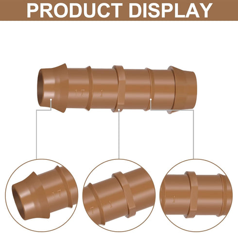 64 Pcs Drip Irrigation Fittings Kit 1/2 Inch Tubing Set Including 4 Switch Valve, 12 Elbows, 12 Couplings, 12 End Cap Plugs, 12 Tees and 12 End Cl...