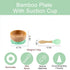 Baby Bowls and Spoons, Baby Bamboo Bowl and Spoon | Silicone Suction | Bamboo Baby Bowls for Baby | Baby Bowls First Stage | Baby Wood Bowls (Cyan...