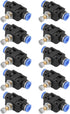10Pcs/Set Pneumatic Speed Valve Air Valve Pneumatic Hose 6mm Throttle Valve Check Valve Pneumatic Throttle Valve Push In Speed Controller Air Cont...
