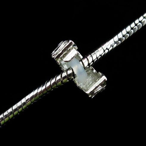 RUBYCA Clip Lock Clasps Beads w/Silicone O-Ring Stopper fit European Charm Bracelet (40pcs Silver)...