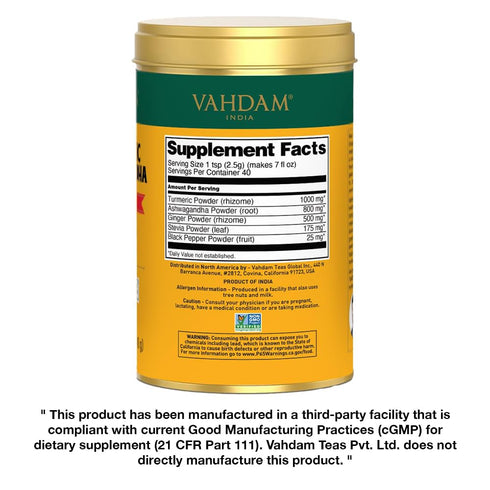 VAHDAM, Turmeric Ashwagandha - Ashwagandha with Turmeric, Ginger & Black Pepper | Non-GMO & Gluten Free | HERBAL SUPPLEMENT - 40 Servings...