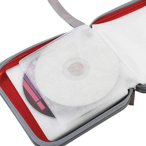 48 Capacity CD Case, Portable Hard Plastic DVD Storage Case, CD Carrying Case, Car Home Travel CD/DVD Organizer (Red 48)...