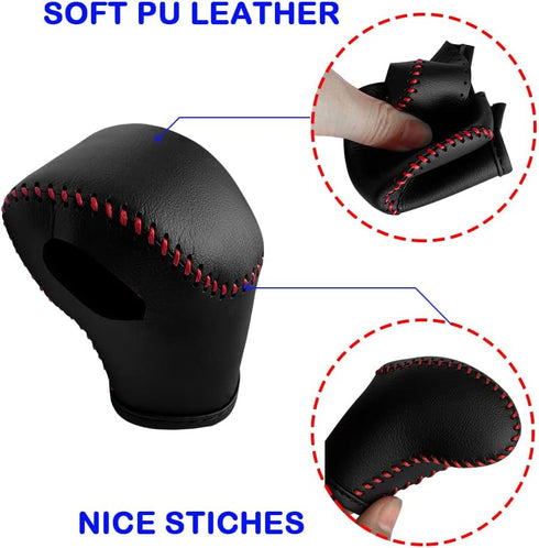 DEYTOP Gear Shift Cover for Kia Soul 2023-2020 Gear Knob Trims for Kia Carnival 2022 2023 Accessories Auto Leather Gear Shifter Knob Protector (Bl...