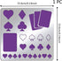 FINGERINSPIRE Playing Cards Metal Stencils 6 Inch Square Scrapbooking Drawing Stencils Stainless Steel Heart, Spade, Club, Diamond Pattern Paintin...