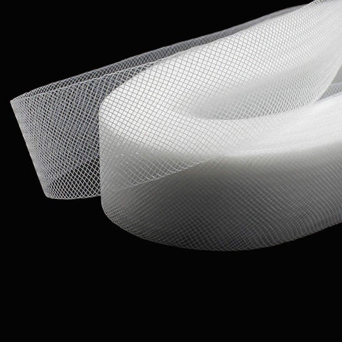Abbaoww Stiff White Horsehair Braid 5 Inch Wide 25 Yards for Sewing Wedding Dress Dance Gowns Accessories Shaping Trimming...