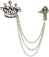 Knighthood Crown Tassel Chain Brooch Lapel Pin Badge Coat Suit Collar Accessories Brooch for Men Crystal Brooch Suit Stud Lapel Pin Vintage Rhines...