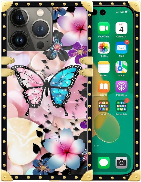 DAIZAG Case Compatible with iPhone 15 Pro Max,Estheticism Butterfly 15 Pro Max Cases for Girls,Square Protected Reinforced Corners Soft TPU Back C...