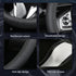 Black Leather Steering Wheel Cover?Classic Black?Anti-Slip, Safety, Soft, Breathable, Adaptable to 14.5-15 inches Steering Wheel...