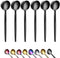 Black Coffee Spoons Set of 6, Kyraton Stainless Steel 5.1" Titainium Plating Demitasse Spoons, Tiny Espresso Spoons, Small Mini Coffee Spoons, Dis...