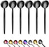 Black Coffee Spoons Set of 6, Kyraton Stainless Steel 5.1" Titainium Plating Demitasse Spoons, Tiny Espresso Spoons, Small Mini Coffee Spoons, Dis...