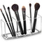 Acrylic Makeup Brush Organizer Holder Clear Cosmetic Brushes Storage with 3 Slots...