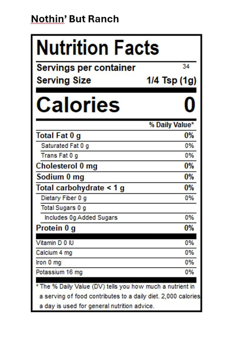 DAK's Spices Nothin' But Ranch Blend | 100% Salt & Sugar Free | Healthy Seasoning | MSG, Preservative & Potassium Free | Low Carb & Keto Friendly ...