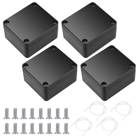 Project Box, 4 Pcs Electrical Junction Box, IP65 Waterproof Electrical Project Case, ABS Plastic Dustproof Outdoor Electrical Boxes, Electronic Ju...