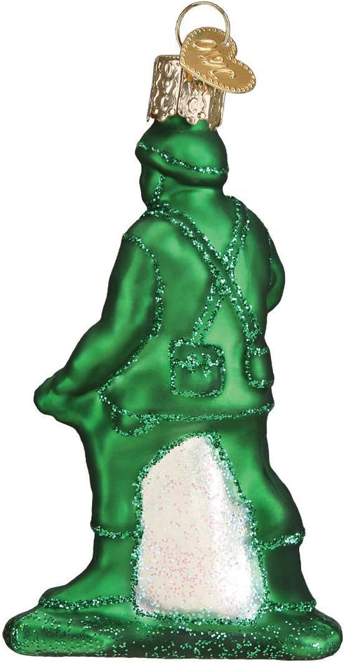 Old World Christmas Glass Blown Ornament for Christmas Tree, Green Army Man...