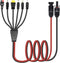 1 to 6 Y Splitter Solar Connector Kit Extension Cable with Female and Male Connectors Solar for Panel Adaptor Kit Tool, 4 Feet Solar Connector Ext...