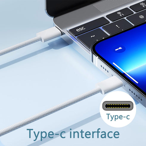 DTOL USB C to USB C Cable (6.6ft Nylon Braided), 60W/45W/36W/30W/20W/18W Fast Charging, Compatible with iPhone15/iPad/MacBook, Samsung and More...