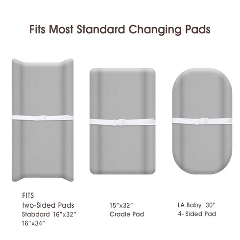 PHF Baby Changing Pad Covers for Boys Girls, 2 Pack Ultra Soft Breathable Microfiber Changing Pad Table Sheets for Most Baby Changing Pads, Grey &...