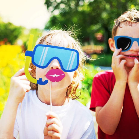 Pool Photo Booth Props Beach Pool Party Favors Summer Party Photo Props for Baby Shower, Birthday, Hawaii...