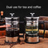 Joyzan French Press Coffee Maker, Stainless steel Coffee Pot Heat Resistant Cold Brew Tea Maker Thickness Borosilicate Glass Portable Small Filter...